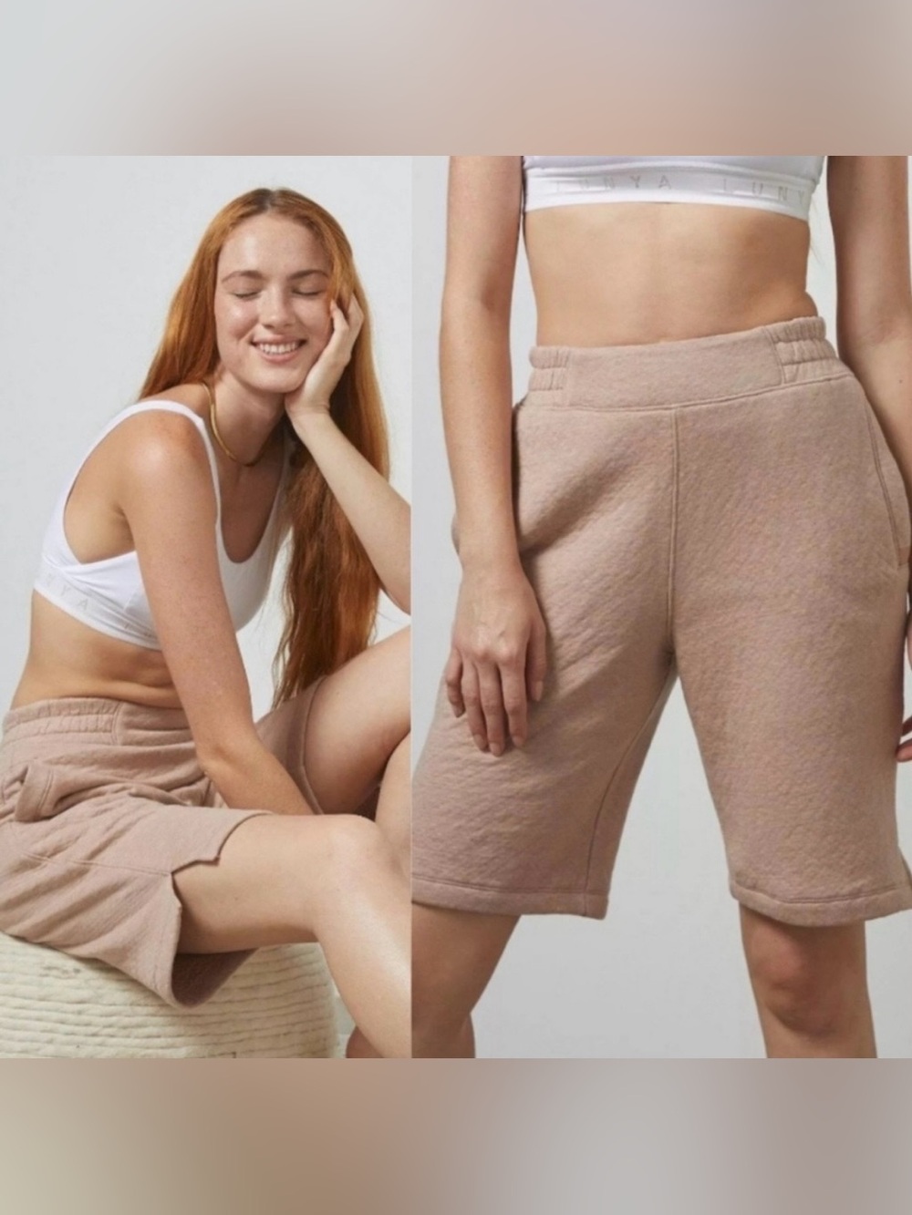 Lunya Restore Faced Relaxed High-Waist Shorts OTium Tan Size M